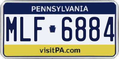 PA license plate MLF6884