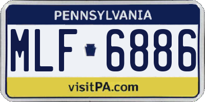 PA license plate MLF6886