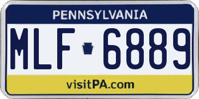PA license plate MLF6889