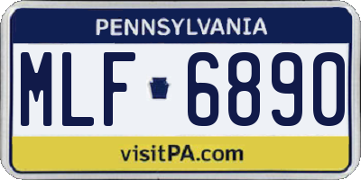 PA license plate MLF6890