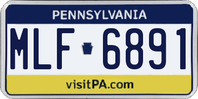 PA license plate MLF6891