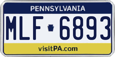 PA license plate MLF6893
