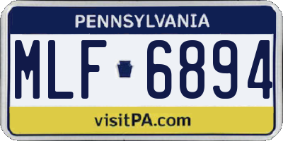 PA license plate MLF6894