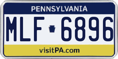 PA license plate MLF6896