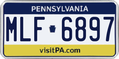 PA license plate MLF6897
