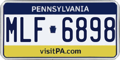 PA license plate MLF6898