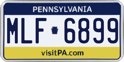 PA license plate MLF6899