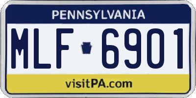 PA license plate MLF6901