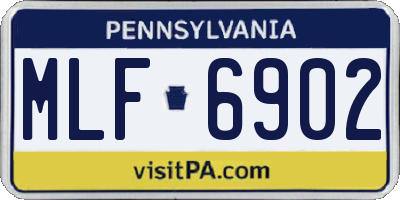 PA license plate MLF6902
