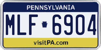 PA license plate MLF6904