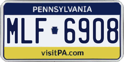 PA license plate MLF6908