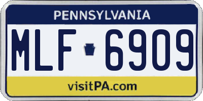 PA license plate MLF6909