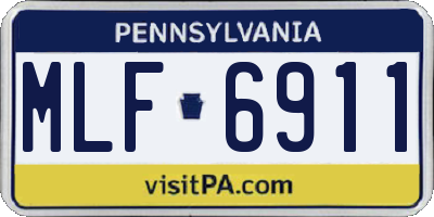 PA license plate MLF6911