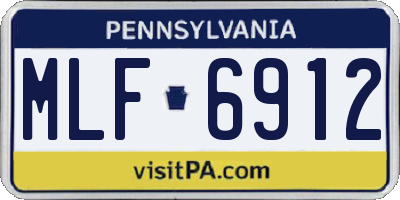 PA license plate MLF6912
