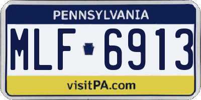 PA license plate MLF6913