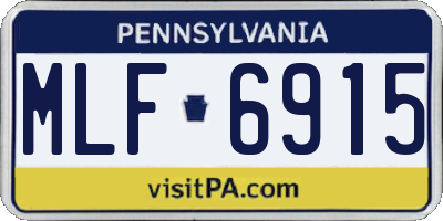 PA license plate MLF6915