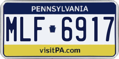 PA license plate MLF6917