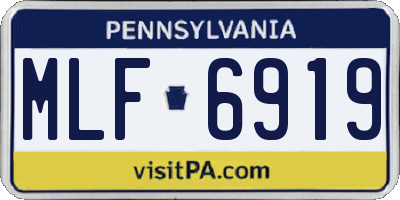 PA license plate MLF6919