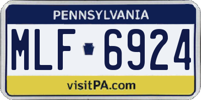 PA license plate MLF6924