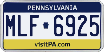 PA license plate MLF6925