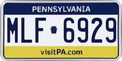 PA license plate MLF6929
