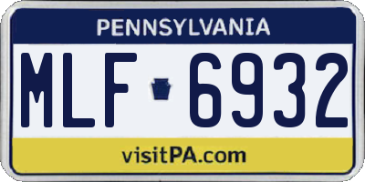 PA license plate MLF6932
