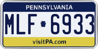 PA license plate MLF6933