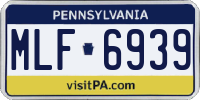 PA license plate MLF6939
