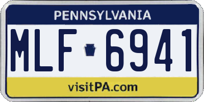 PA license plate MLF6941