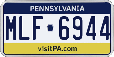 PA license plate MLF6944