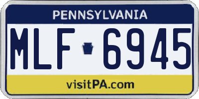 PA license plate MLF6945