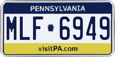 PA license plate MLF6949