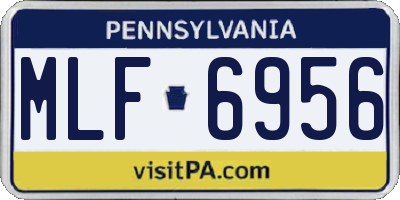 PA license plate MLF6956