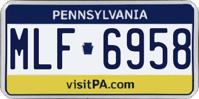 PA license plate MLF6958