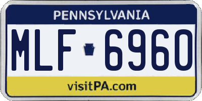 PA license plate MLF6960