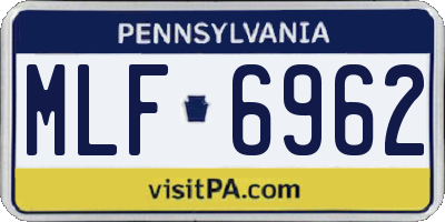 PA license plate MLF6962