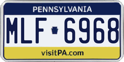 PA license plate MLF6968