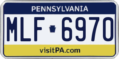 PA license plate MLF6970