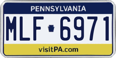 PA license plate MLF6971