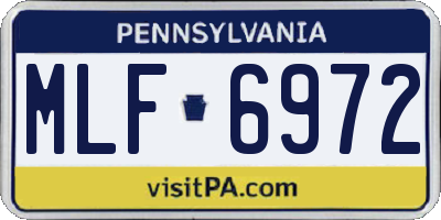 PA license plate MLF6972