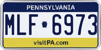 PA license plate MLF6973
