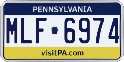 PA license plate MLF6974