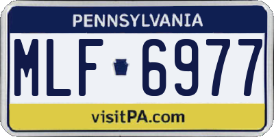 PA license plate MLF6977