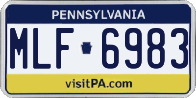 PA license plate MLF6983