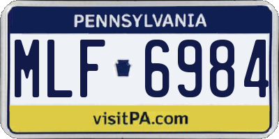 PA license plate MLF6984