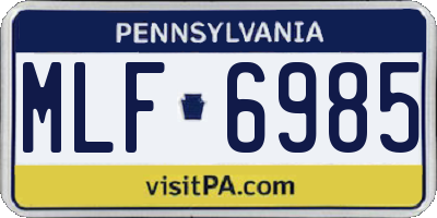 PA license plate MLF6985