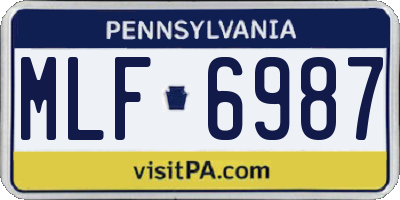 PA license plate MLF6987
