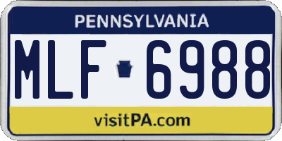 PA license plate MLF6988