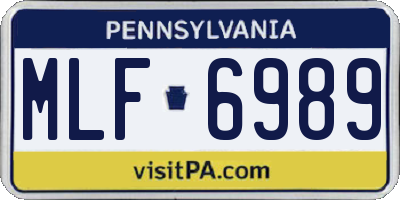 PA license plate MLF6989