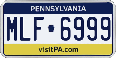 PA license plate MLF6999